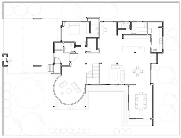 Sala Circular com Paredes Deslizantes