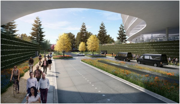 Projeto arquitetônico sustentável para o novo campus da Apple
